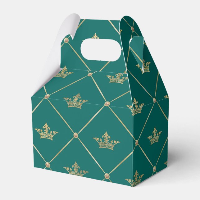 Caja Para Regalos Princesa verde azulada y dorada (Front Side)