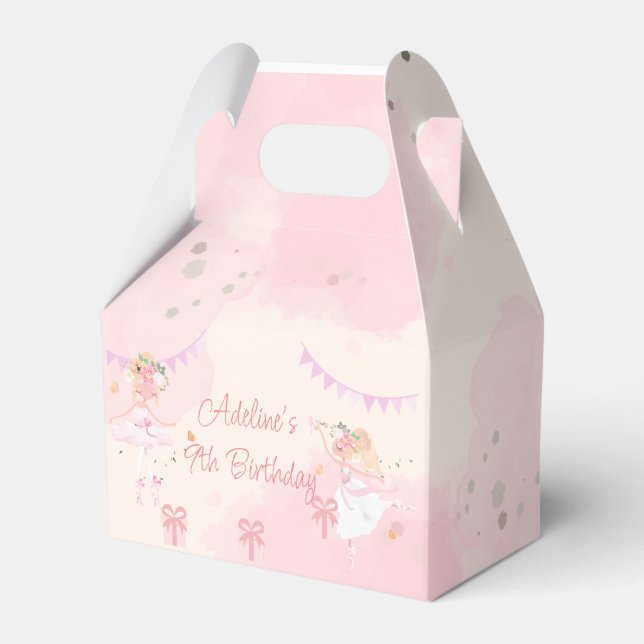 Caja Para Regalos Princess Ballerina Birthday Favor Box (Front Side)