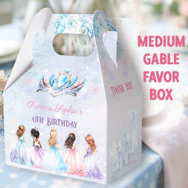 Caja Para Regalos Princess Crown Winter Purple Chica Birthday Medium
