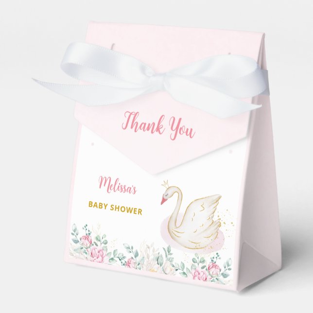 Caja Para Regalos Princess Swan Baby Shower Gracias (Front Side)