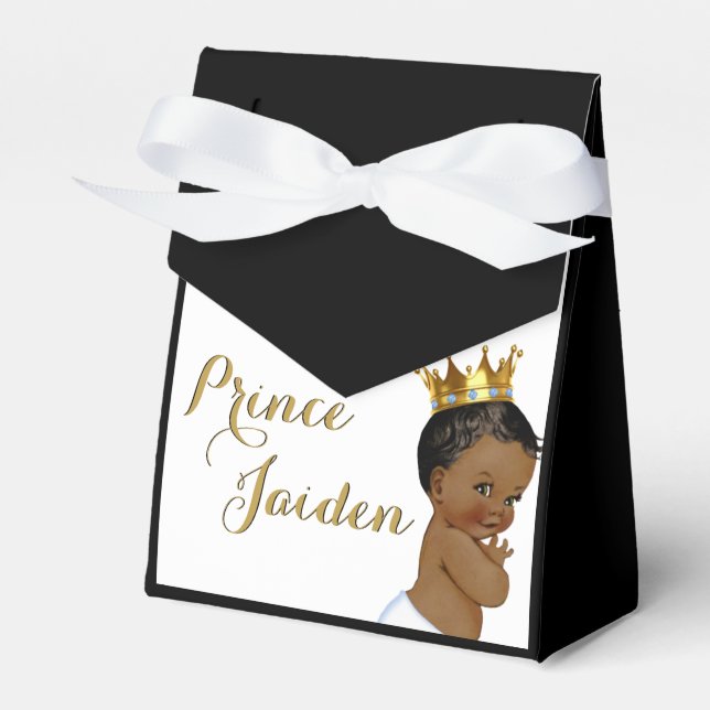 Caja Para Regalos Príncipe africano negro y oro elegante (Front Side)