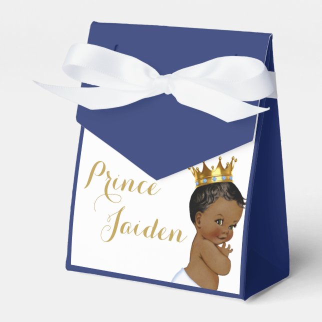 Caja Para Regalos Príncipe africano Royal Blue & Gold Elegant (Front Side)