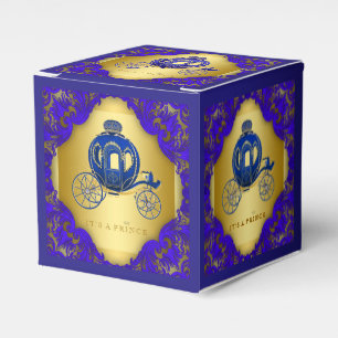 Caja Para Regalos Príncipe Azul Real y Dorado