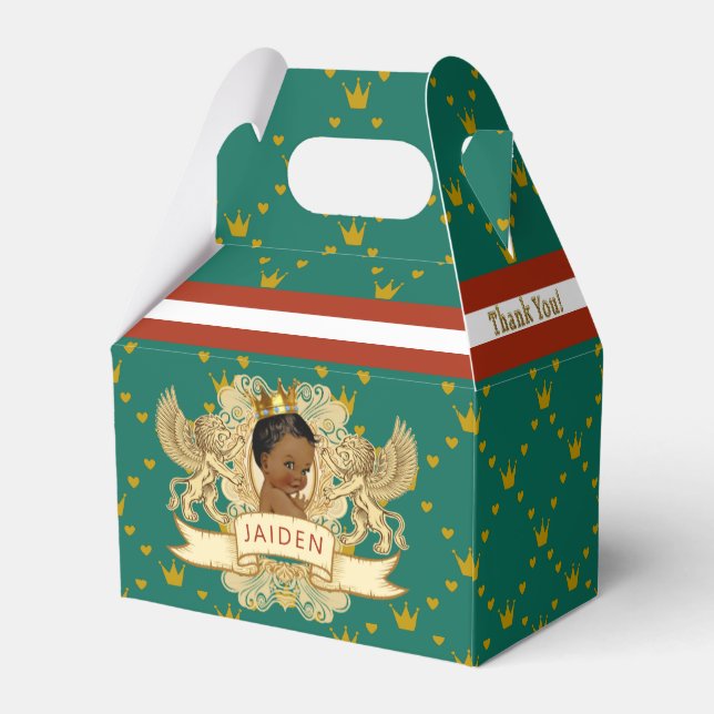 Caja Para Regalos Príncipe de África Real Verde|Rojo Gracias (Reverso)