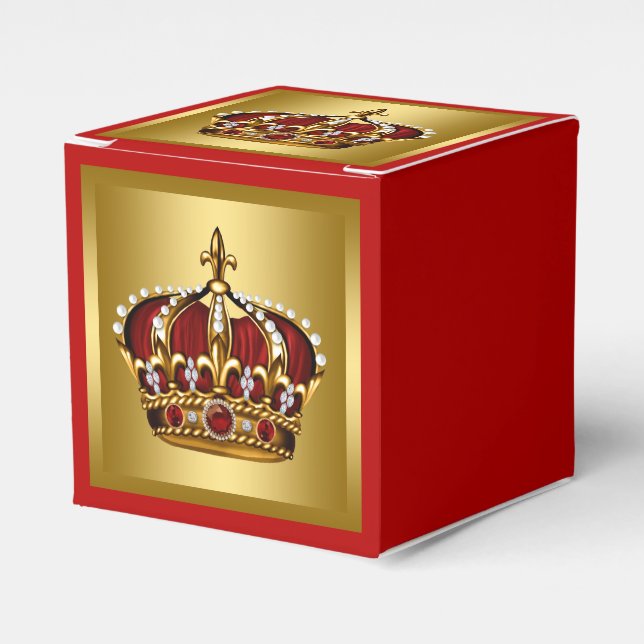 Caja Para Regalos Príncipe dorado y rojo (Costado Anverso)