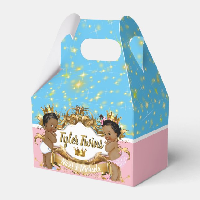 Caja Para Regalos Príncipe o Princesa Africana con manchas de oro (Reverso)