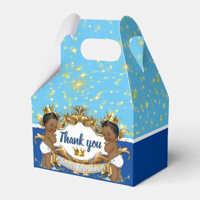 Caja Para Regalos Príncipes gemelos reales africanos|Paracaídas azul (Reverso)