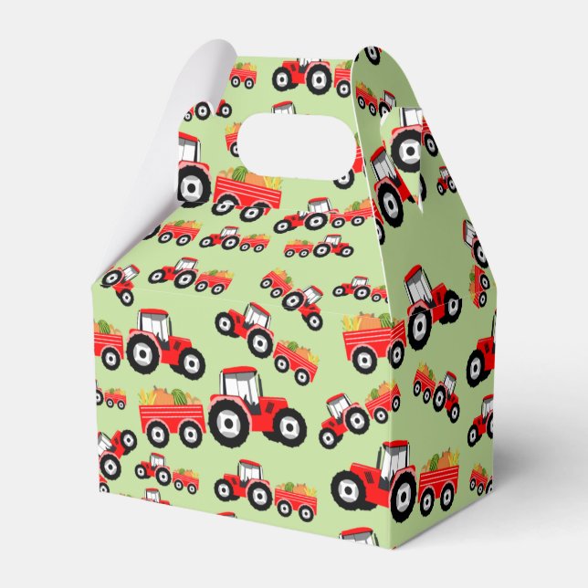 Caja Para Regalos Producción de la Granja de Camión Rojo (Front Side)