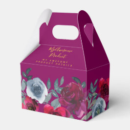 Caja Para Regalos Producto de marca Burgundy Sage Green Blue Floral