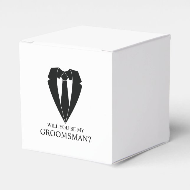 Caja Para Regalos Propuesta de Black Boda Suit Groomsman (Costado Anverso)