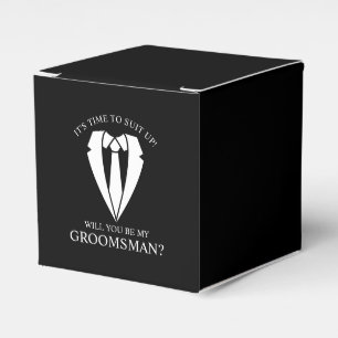 Caja Para Regalos Propuesta de Demanda de Boda negro y tie Groomsman