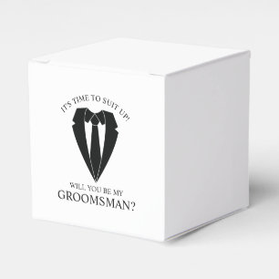 Caja Para Regalos Propuesta de Demanda de Boda negro y tie Groomsman