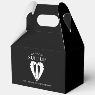 Caja Para Regalos Propuesta de Demanda de Boda negro y tie Groomsman