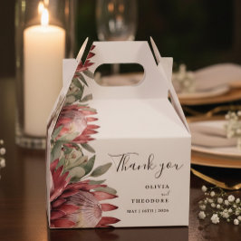 Caja Para Regalos Protea nativa acuarela Floral Boho Botánico