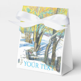 Caja Para Regalos puente en invierno Watercol