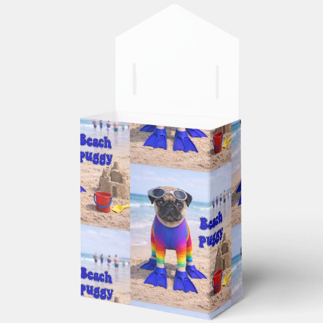 Caja Para Regalos Pug de Playa (Abierto)