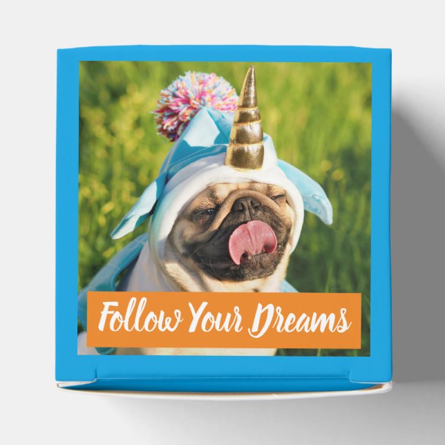 Caja Para Regalos Pug de Unicorn (Parte superior)