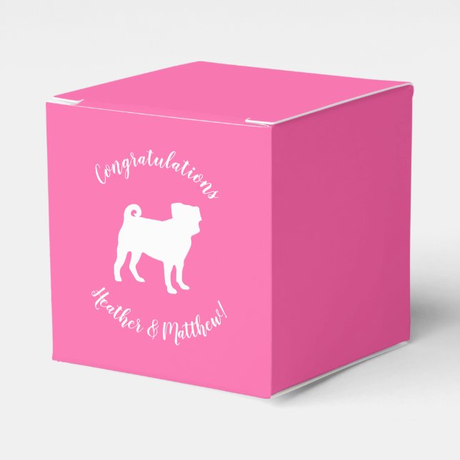 Caja Para Regalos Pug Dog Baby Shower Pappy Chica (Costado Anverso)