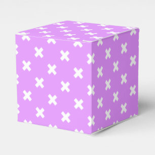 Caja Para Regalos Puntadas cruzadas blancas en lila