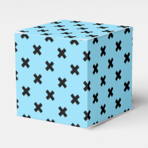 Caja Para Regalos Puntadas cruzadas negras en azules cielos