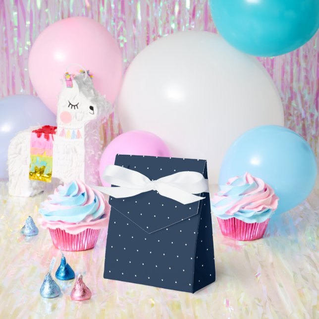 Caja Para Regalos Punto blanco en tienda de campaña azul marino clás (Fiesta)