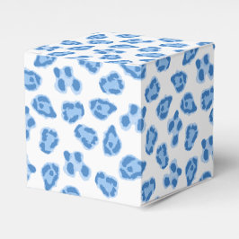 Caja Para Regalos Punto de leopardo en porcelana azul