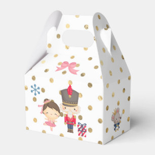 Caja Para Regalos Punto de polka blanco y dorado