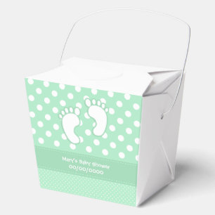 Caja Para Regalos Punto de polka de los pies del bebé de Baby Shower