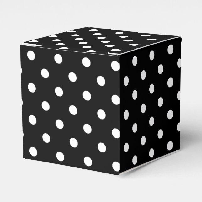 Caja Para Regalos Punto de Polka Negro (Costado Anverso)
