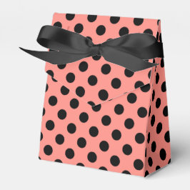 Caja Para Regalos Punto de polka negro sobre melocotón