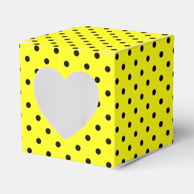 Caja Para Regalos Punto polaco amarillo (Anverso)
