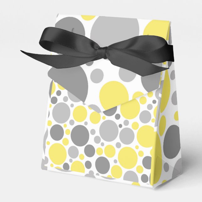 Caja Para Regalos Puntos Amarillos Y Gris (Front Side)