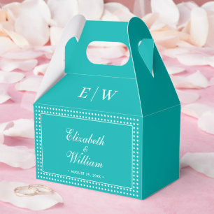 Caja Para Regalos Puntos blancos de lunares en azul verde – Boda per