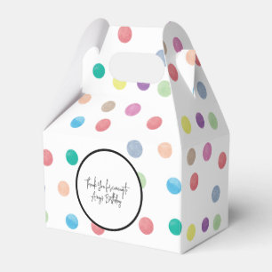 Caja Para Regalos Puntos de acuarela Patrón colorido pintado a mano