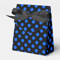 Puntos de polka azul y negro