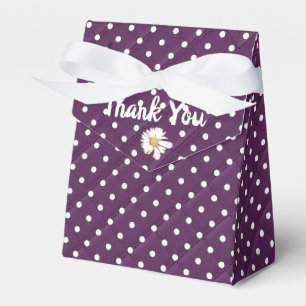 Caja Para Regalos puntos de polka blanca sobre ciruela gracias
