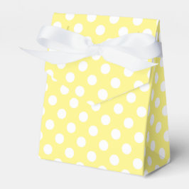 Caja Para Regalos Puntos de polka blanco sobre amarillo limón