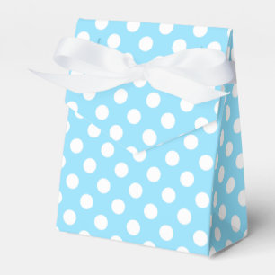 Caja Para Regalos Puntos de polka blanco sobre azul pálido