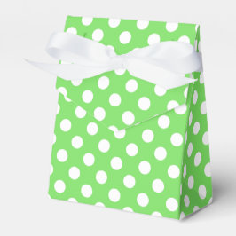 Caja Para Regalos Puntos de polka blanco sobre verde manzana