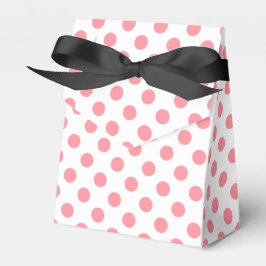 Caja Para Regalos Puntos de polka coral y blanco
