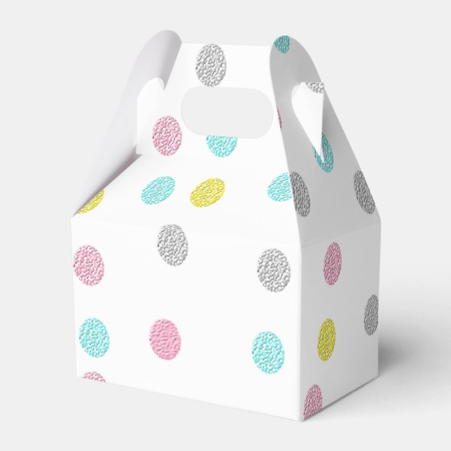 Caja Para Regalos Puntos de Polka Pastel (Reverso)