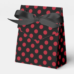 Caja Para Regalos Puntos de polka rojos y negros