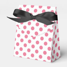 Caja Para Regalos Puntos de polka rosa y blanco