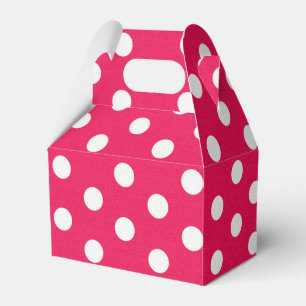 Caja Para Regalos Puntos De Polka Rosa Y Blanco