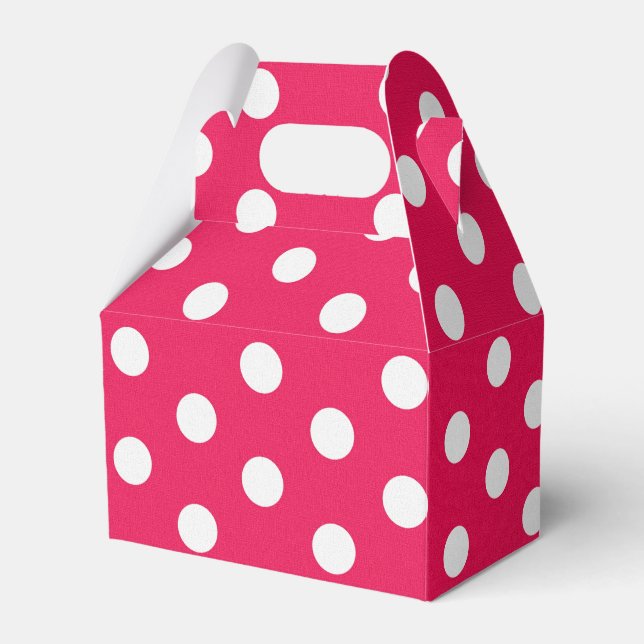 Caja Para Regalos Puntos De Polka Rosa Y Blanco (Front Side)