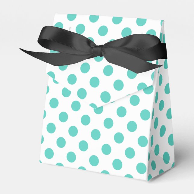 Caja Para Regalos Puntos de polka turquesa (Front Side)