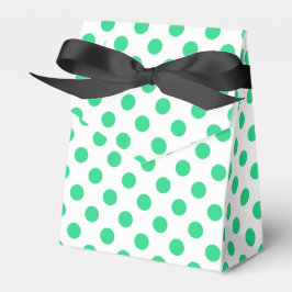 Caja Para Regalos Puntos de polka verdes y blancos