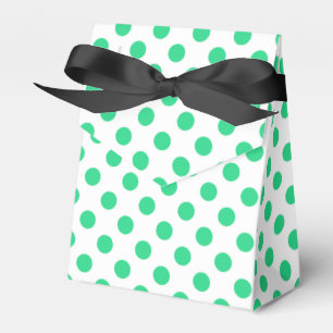 Caja Para Regalos Puntos de polka verdes y blancos