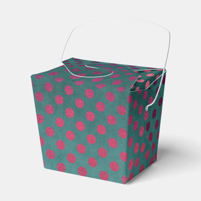 Caja Para Regalos Puntos de Relieve metalizado Glam Faux verde azula (Front Side)