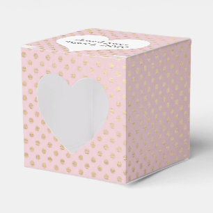 Caja Para Regalos Puntos dorados sobre rosa rubor